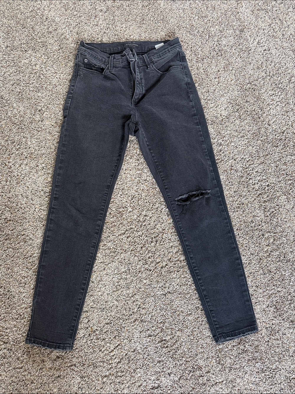 Banana Republic Black Skinny Jeans with Distressed Knee